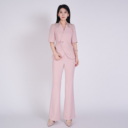 浒城古娘中式国风气质优雅高级感原创时尚复古风西装修身西服套装