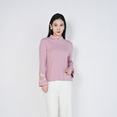 新中式 浒城古娘新款 棉质刺绣加绒百搭长袖 国风内搭T恤上衣女春秋