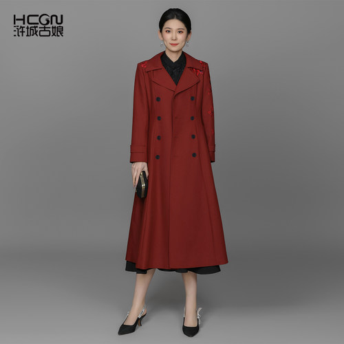 国风刺绣百搭时尚通勤日常大风衣