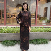 女夏季 国风套装 复古宽松气质优雅减龄新中式 浒城古娘新款