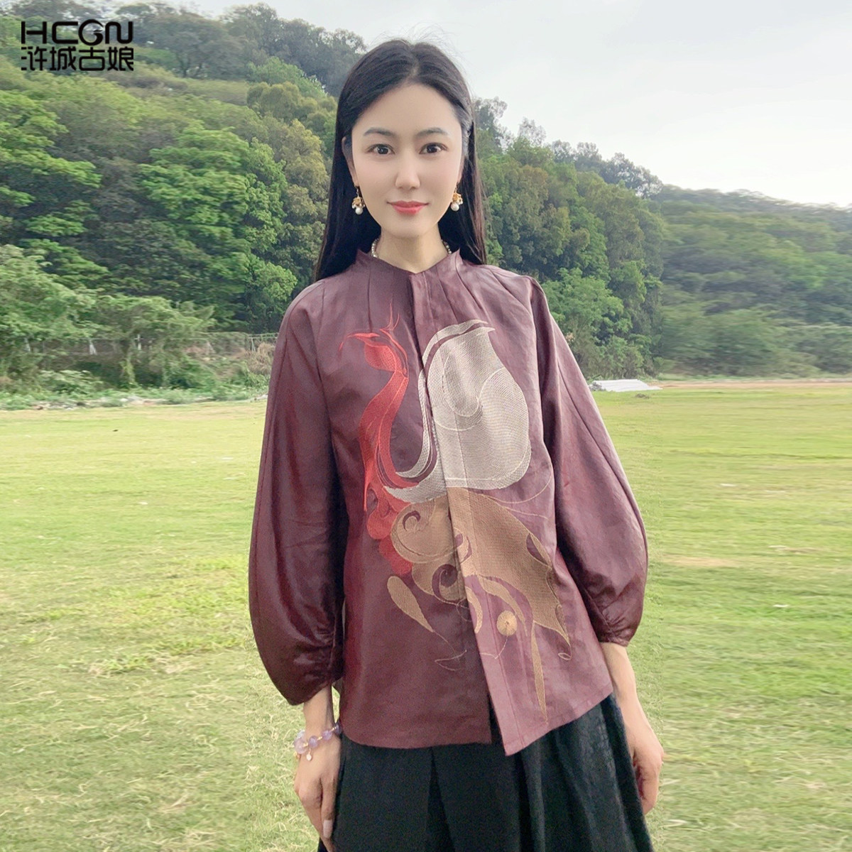 浒城古娘新款香云纱时尚复古气质百搭新中式国风上衣外套女夏季,女装/女士精品,上衣,淘宝优惠券,粉丝福利购,淘宝优惠卷