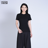 通勤纯色T恤上衣女夏季 气质百搭显瘦优雅短袖 时尚 浒城古娘新款