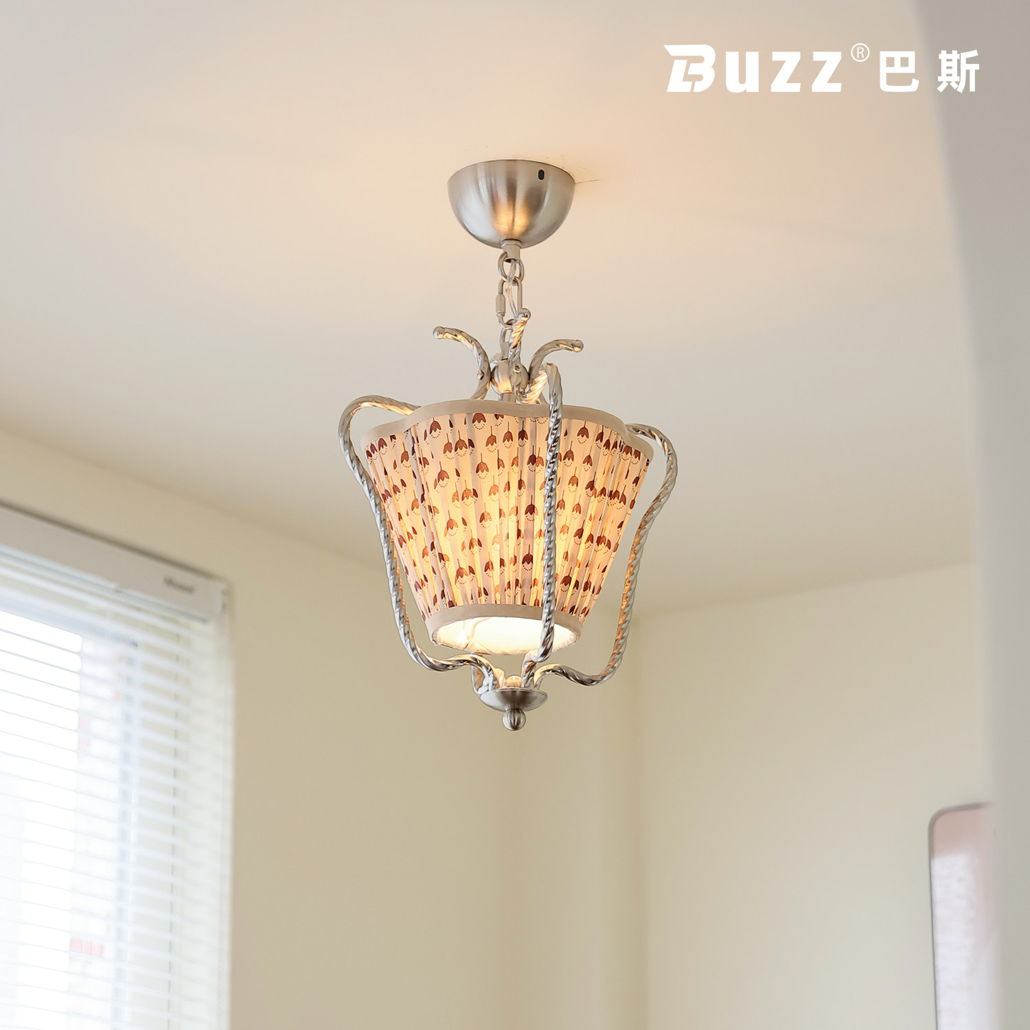 2026新款复古印花布艺过道灯中古风鸟笼入户玄关护眼灯民宿阳台灯