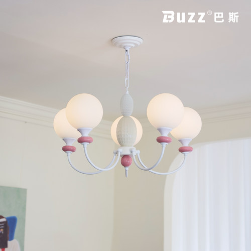 法式奶油风卧室房间护眼魔豆吊灯
