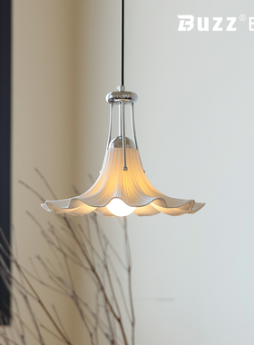 包豪斯玉兰花朵吊灯中古设计师咖啡店高级感卧室床头陶瓷吊线灯具