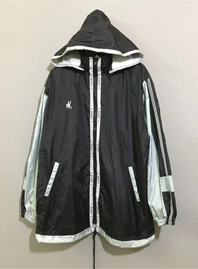 【原 价¥168】vintage  日本古着JOKE JACK可拆卸帽黑色薄款风衣