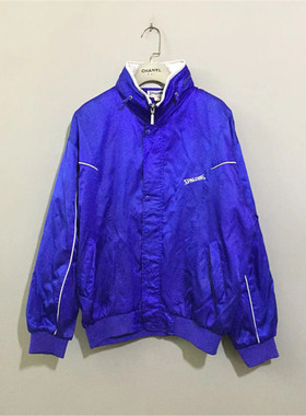 【原 价¥168】vintage 日本古着SPALD1NG可收纳帽宝蓝色尼龙夹克