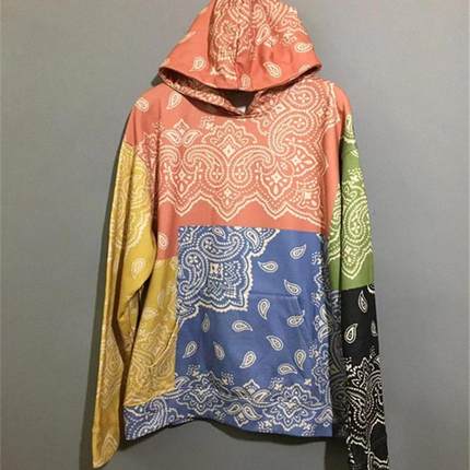 【上新价¥178】vintage  美国古着Profound不对称腰果花连帽卫衣