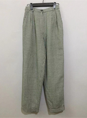 【原 价¥188】vintage  美国制古着Talbots千鸟格羊毛萝卜休闲裤