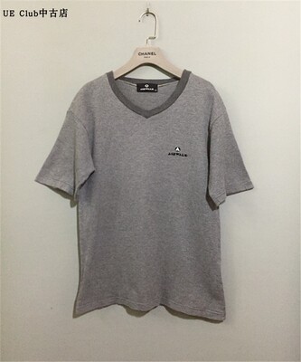 【原 价¥108】vintage  美国古着AIR WALK桃心领麻灰色体恤