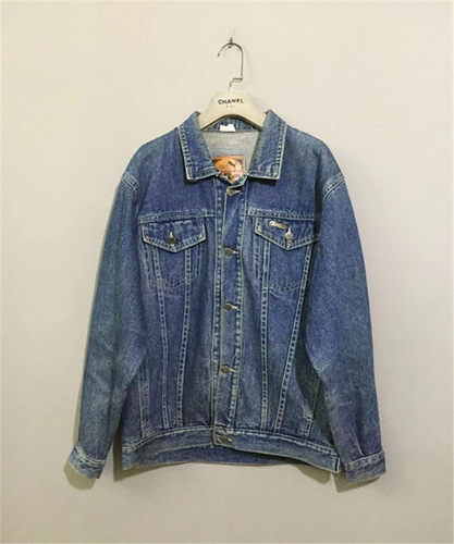 【原 价¥168】vintage  德国古着PUM@美式街头蓝色牛仔夹克