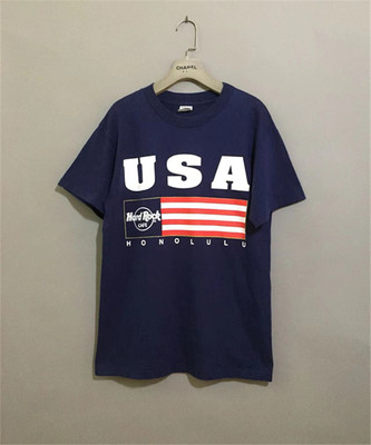 【原 价¥168】vintage  美国古着Hard Rock硬石摇滚厚款无缝体恤