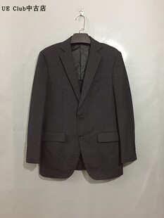 vintage 价¥178 暗色细竖条纹西服 原 日本古着AFORTUNA通勤款