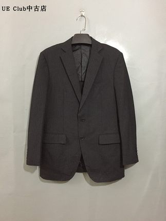 【原 价¥178】vintage 日本古着AFORTUNA通勤款暗色细竖条纹西服