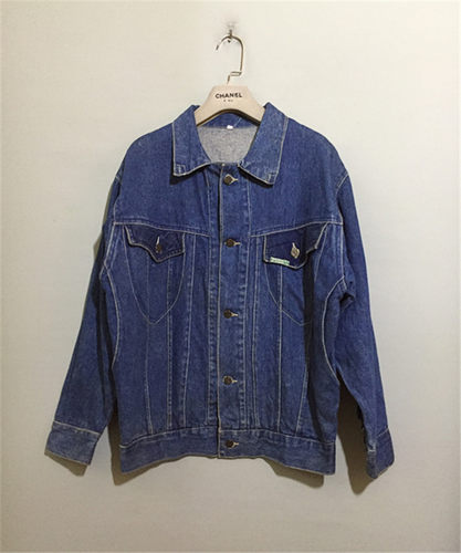【原 价¥168】vintage  德国古着PUM@美式街头绿标蓝色牛仔夹克