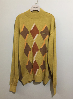 【原 价¥208】vintage  韩国制古着Crocod1le鳄鱼半高领针织毛衣
