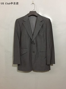 vintage 价¥178 日本制古着so 原 alexander毛巾袋黑灰色西服