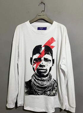 【上新价148】 vintage  香港古着aftermaths头像白色长袖体恤