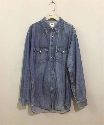【原 价¥178】vintage  美国古着LEV1'S双袋白贝母暗扣牛仔衬衫