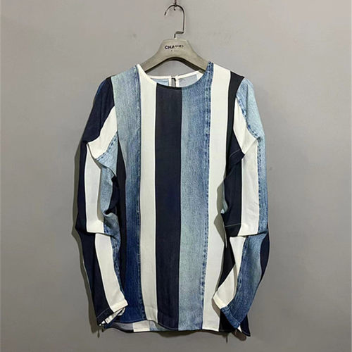 【上新价188】vintage 日本古着Lefua lea变形褶皱袖拼色条纹衬衫