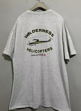 【上新价128】vintage  加拿大古着G1LDAN直升机无缝桶织体恤