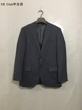 【原 价¥178】vintage 日本古着通勤款毛巾袋细竖条纹藏青色西服