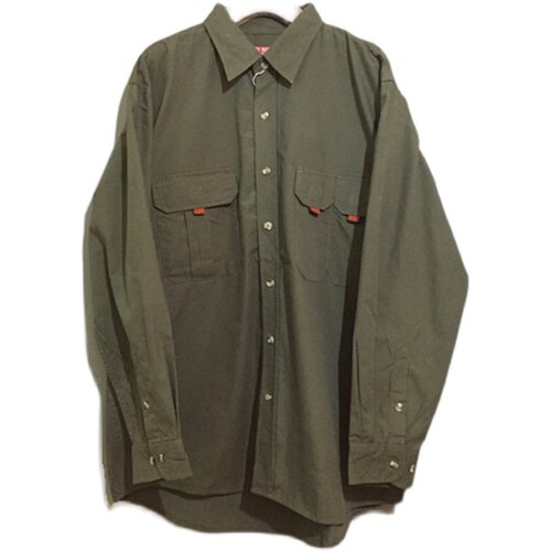 【原 价¥168】vintage  日本古着BODY WAVE军绿色工装衬衫