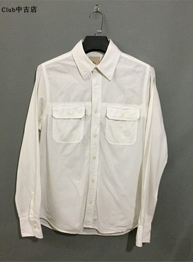 【原 价¥138】vintage  泰国时装古着DEFRY01通勤款双袋白色衬衫