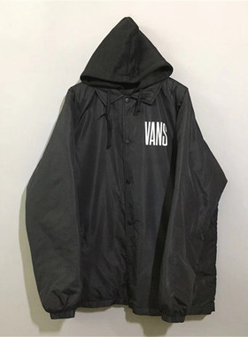 【原 价¥288】vintage  美国古着V@NS插肩袖假两件黑色连帽棉衣