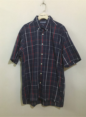 【上新价¥158】vintage  美国古着T0mmy Hilf1ger深蓝色格子衬衫