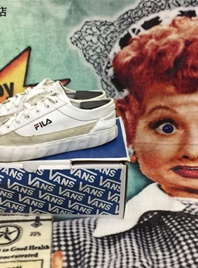 【原 价¥288】Vintage car  意大利古着F1LA白色皮革休闲板鞋