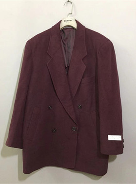 【原 价¥288】vintage  法国时装古着TORRENTE双排扣毛呢大衣