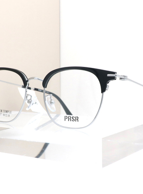 PRSR新款帕莎半框眉毛框男士商务休闲复古女超轻眼镜架潮PJ78057