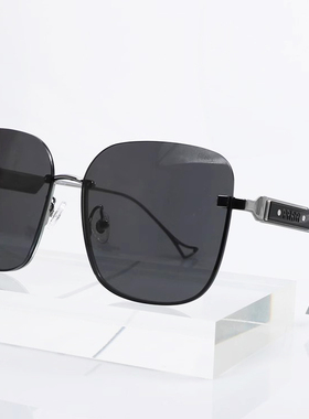 帕莎娜扎同款太阳镜女无边金属框黑色修饰脸型摩登墨镜PS2059