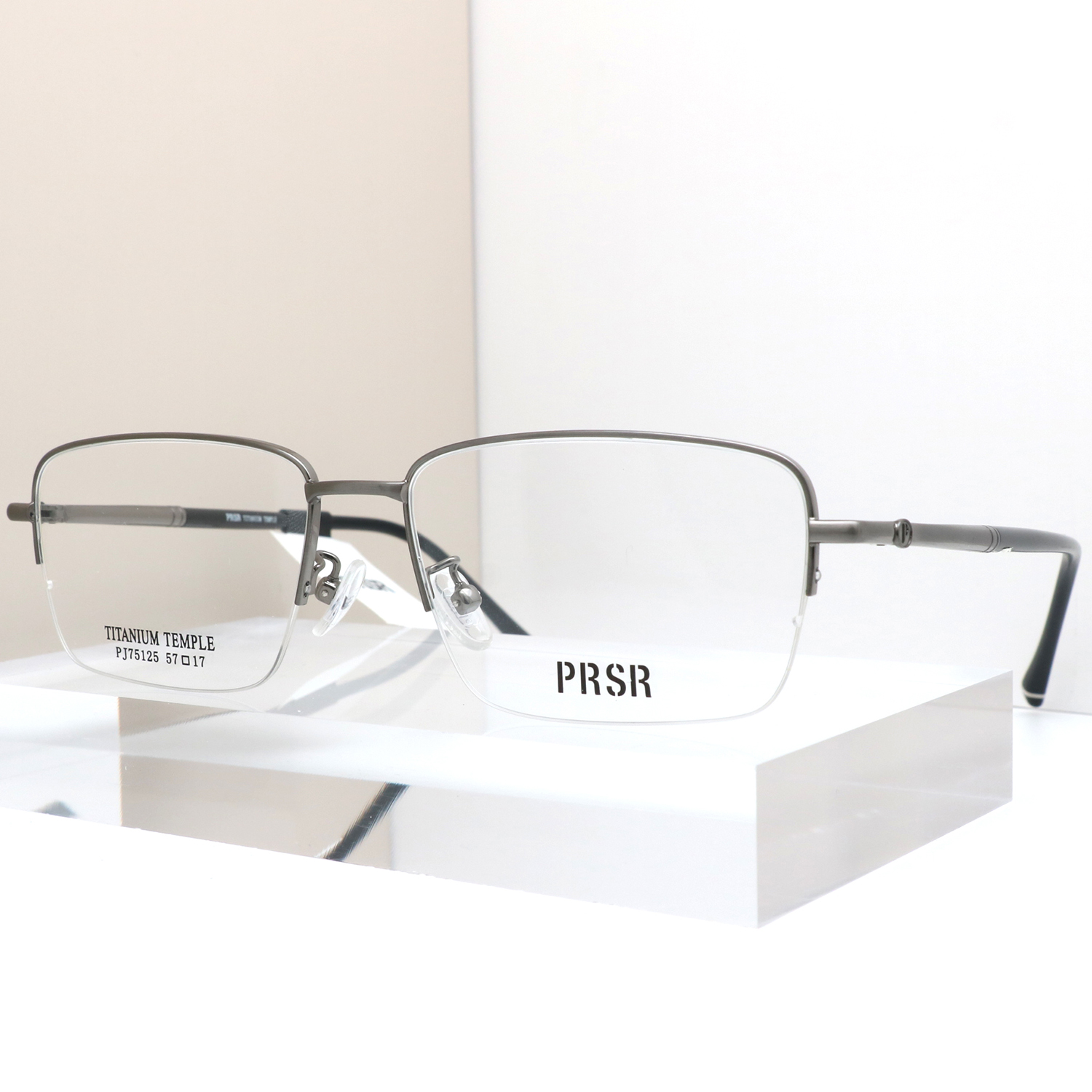 帕莎半框眼镜男超轻绅士气质斯文败类金丝框配近视眼镜架PJ75125