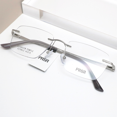PRSR帕莎无框眼镜框男女圆脸商务超轻钛架可配近视眼镜架PJ79012