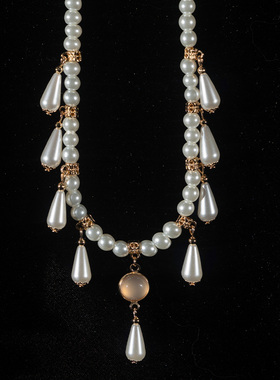 拟梦仿珍珠璎珞古风项链女琉璃仙气吊坠汉服配饰软璎珞明制璎珞