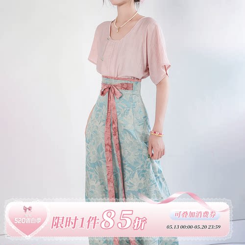 拟梦青釉染短袖版盛夏专属汉服