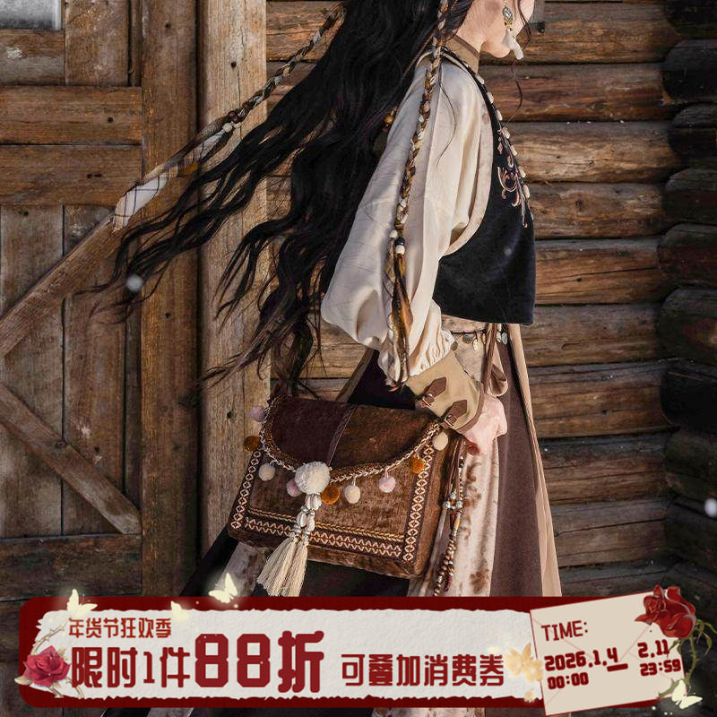 拟梦塞上曲挎包 民族风异域风雪尼尔方包单肩包多分隔袋大容量,女装/女士精品,汉服套装,淘宝优惠券,粉丝福利购,淘宝优惠卷