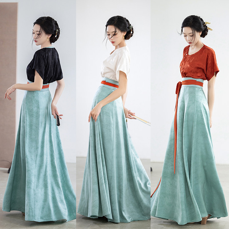 拟梦唐风汉服短袖夏款图片