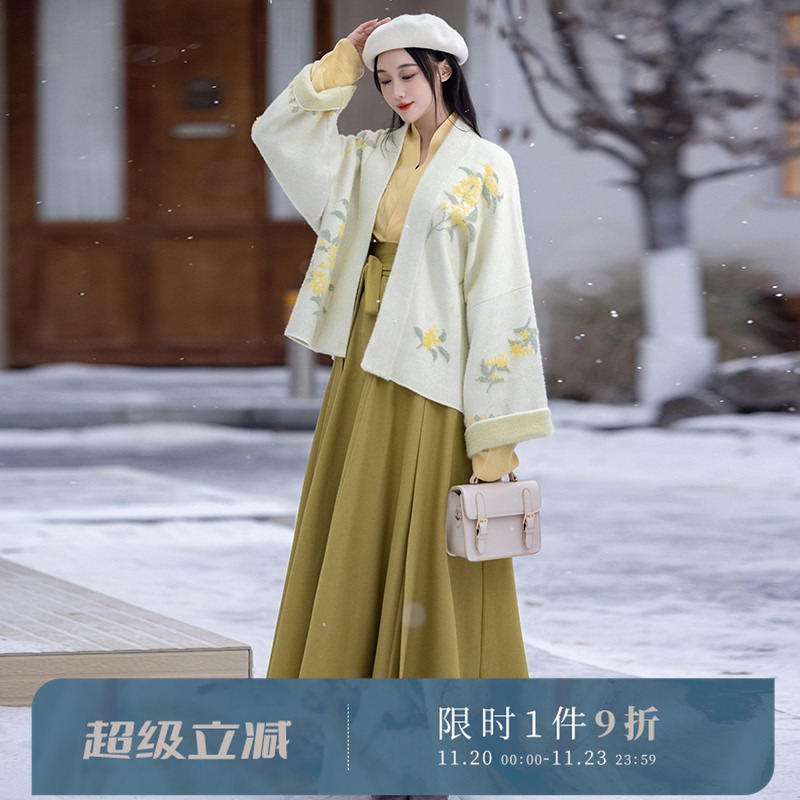 拟梦仿貂绒桂花毛衣日常汉服