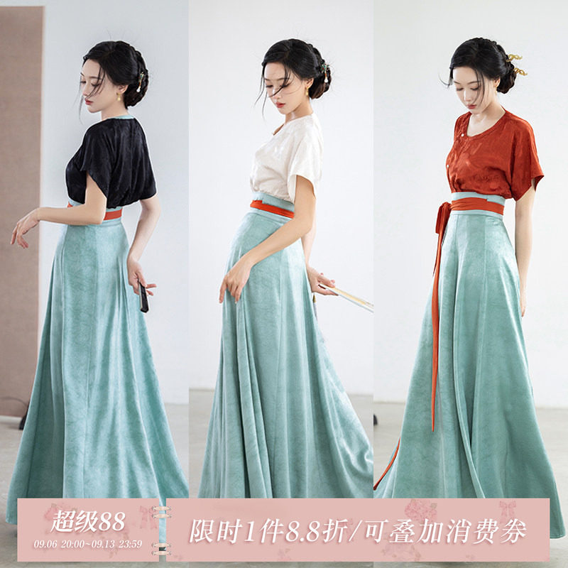 拟梦唐风汉服短袖夏款图片