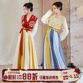 拟梦太平欢国风原创唐制汉服毛衣唐褙子马甲交输裙破裙红黄蓝秋款