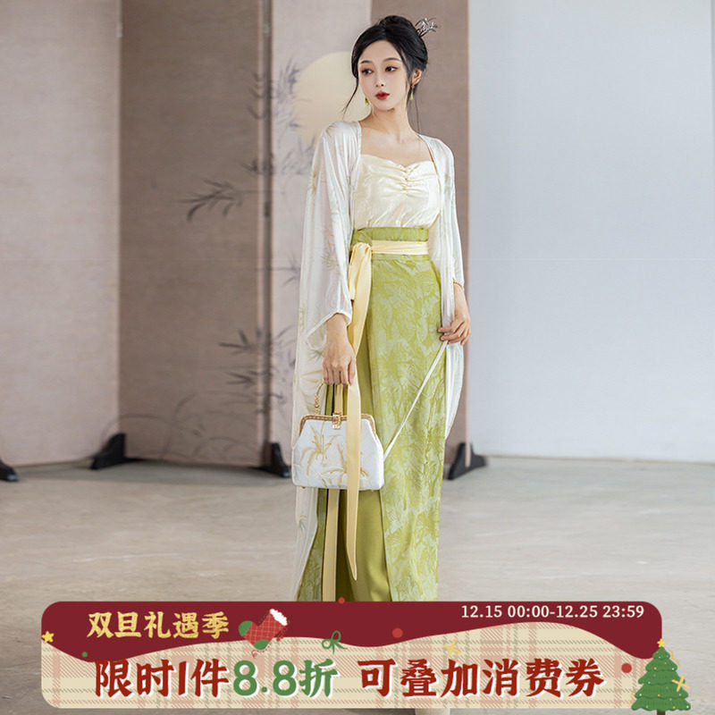 拟梦新中式连衣裙改良宋制旋裙