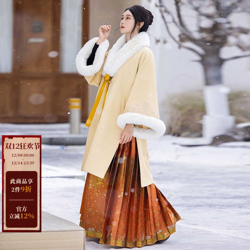 拟梦呢子大衣外套日常汉服