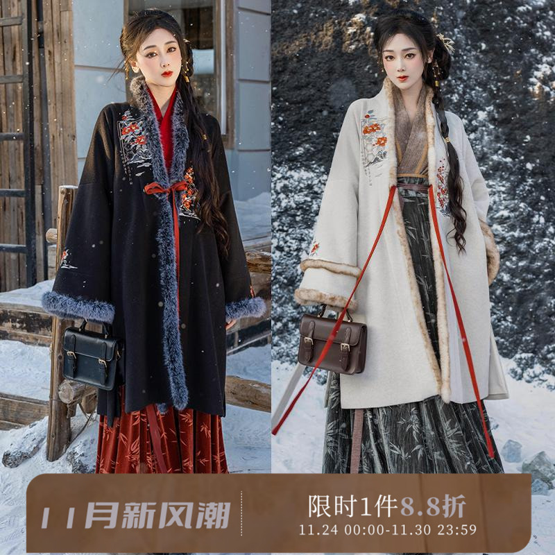 拟梦雪中客原创秋冬汉服有口袋