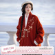 拟梦倚梅香国风原创日常汉服秋冬款 外套小个子红色新年战袍 飞机袖
