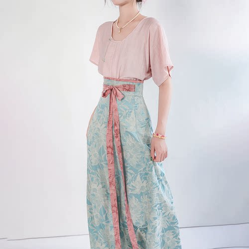 拟梦青釉染短袖版盛夏专属汉服