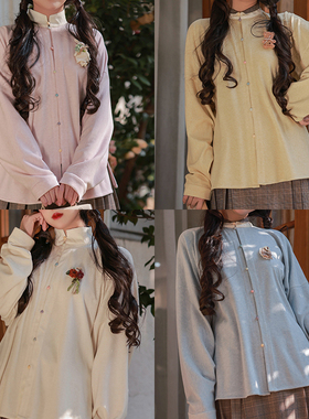 拟梦彩虹糖上衣 针织立领衫明制短上衣春秋冬百搭基础款多色