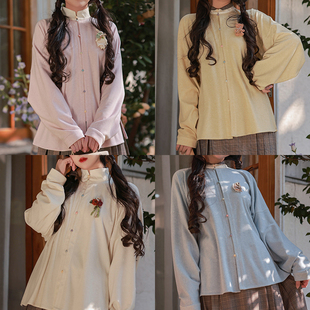 拟梦彩虹糖上衣 针织立领衫明制短上衣春秋冬百搭基础款多色